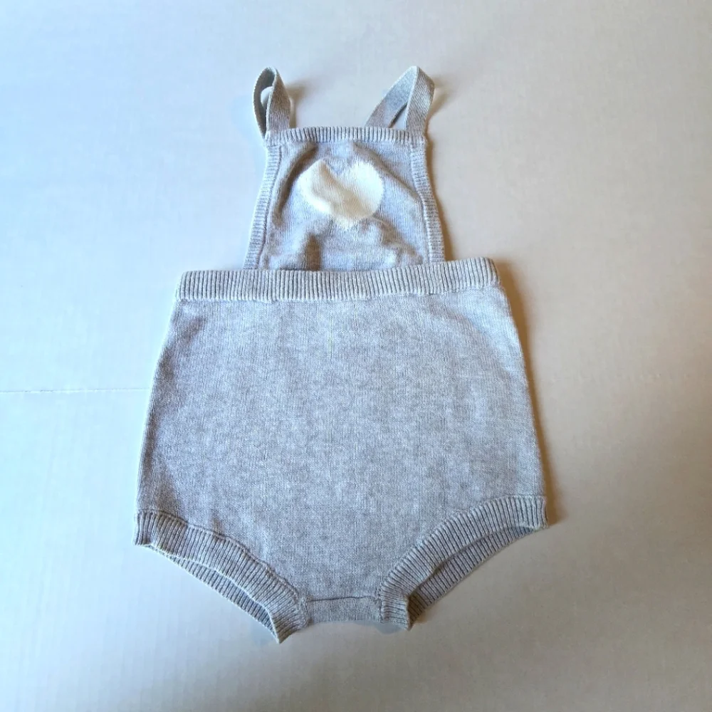 Janie and Jack Gray Knit Baby Romper Size 18 to 24